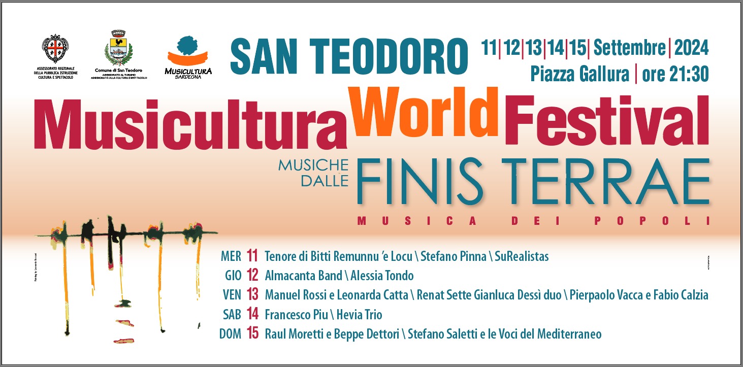 Musiche dalle finis terrae 2024 A san teodoro dall’11 al 15 settembre